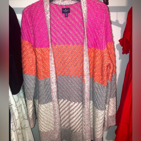 American Eagle Color Blocked Cardigan - Picture 1 of 4